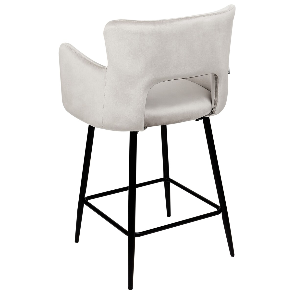 Zestaw 2 krzeseł barowych welurowy szary SANILAC