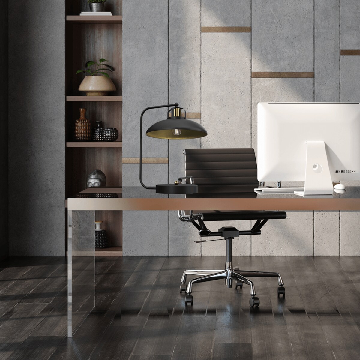 Lampka biurkowa Felix MLP8908 elegancka czarna złota