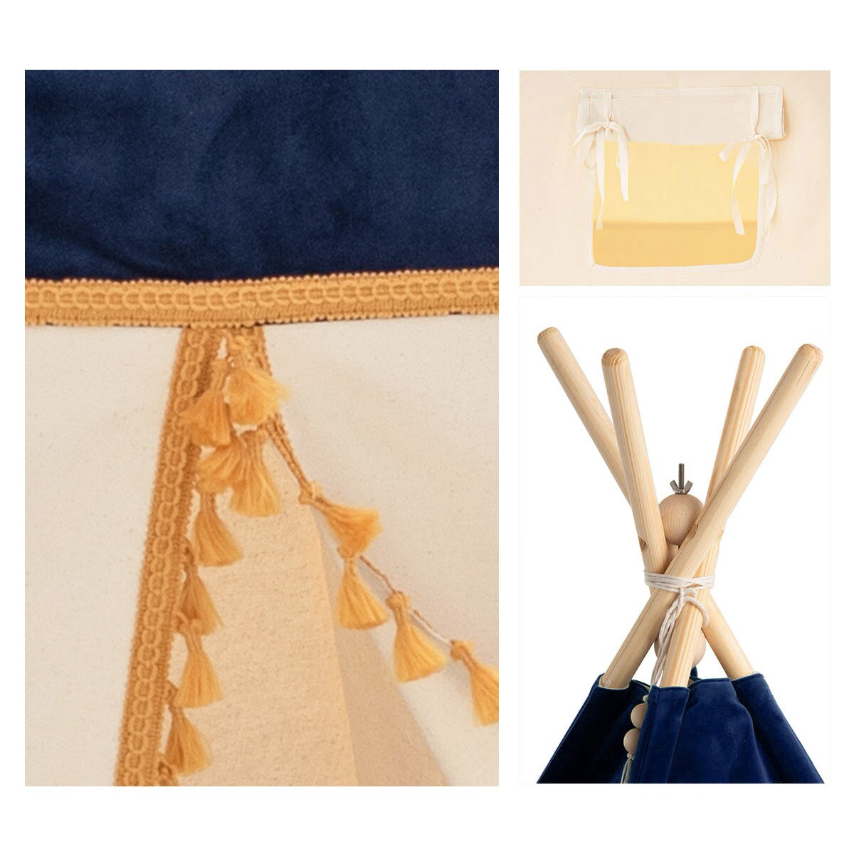 Namiot tipi Blue Velvet, zestaw tipi z matą