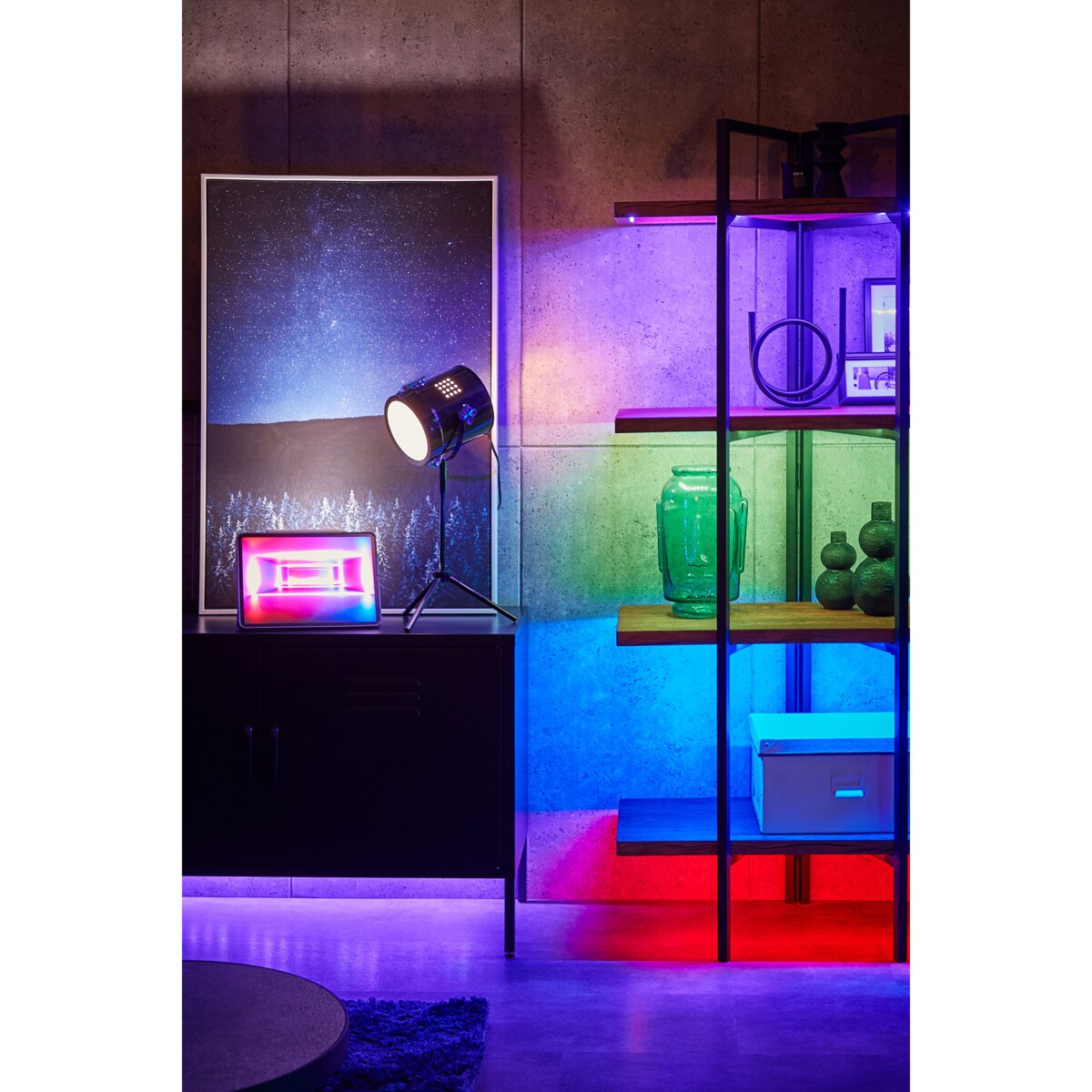 Regał 4 półki ciemne drewno COMPTON