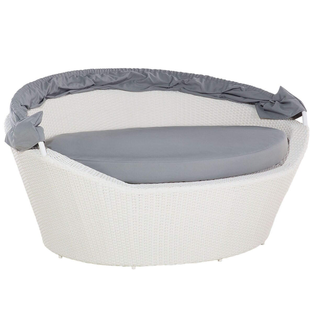 Kosz ogrodowy z technorattanu biało-szary SYLT