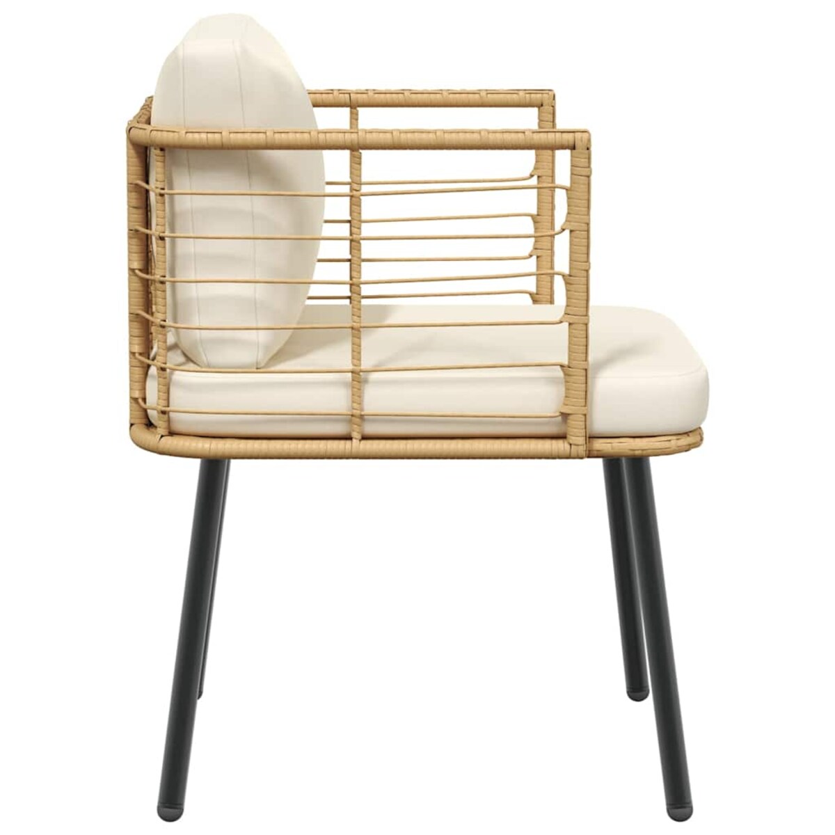 vidaXL Krzesła ogrodowe 2 szt. z poduszkami Naturalny polirattan