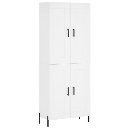 vidaXL Witrynka, biała, 69,5x34x180 cm, materiał drewnopochodny