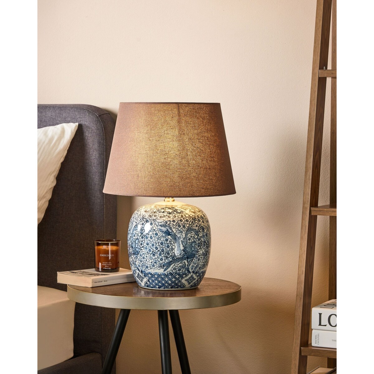 Lampa stołowa NEIRA Porcelana Brązowy