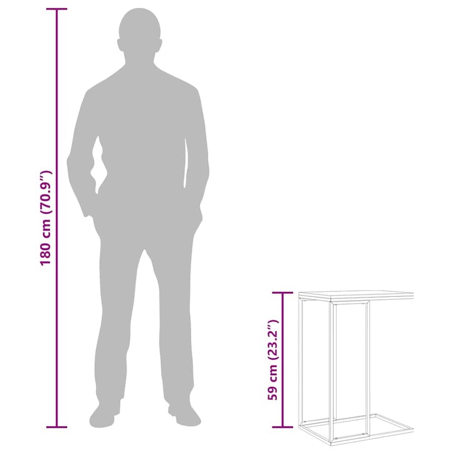 vidaXL Stolik boczny, czarny, 40x30x59 cm, materiał drewnopochodny