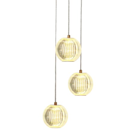 Lampa sufitowa wisząca Light Prestige Brillant złoty LED CCT 3000K/4000K/6000K (regulowana) 1 szt.