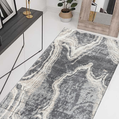 Dywan nowoczesny Mono 80x150 cm Marmur antracytowy