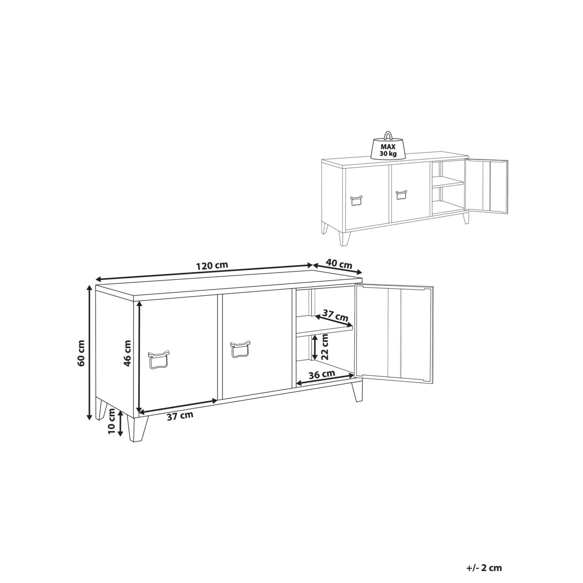 Szafka biurowa CARDIFF Metal Bordowy