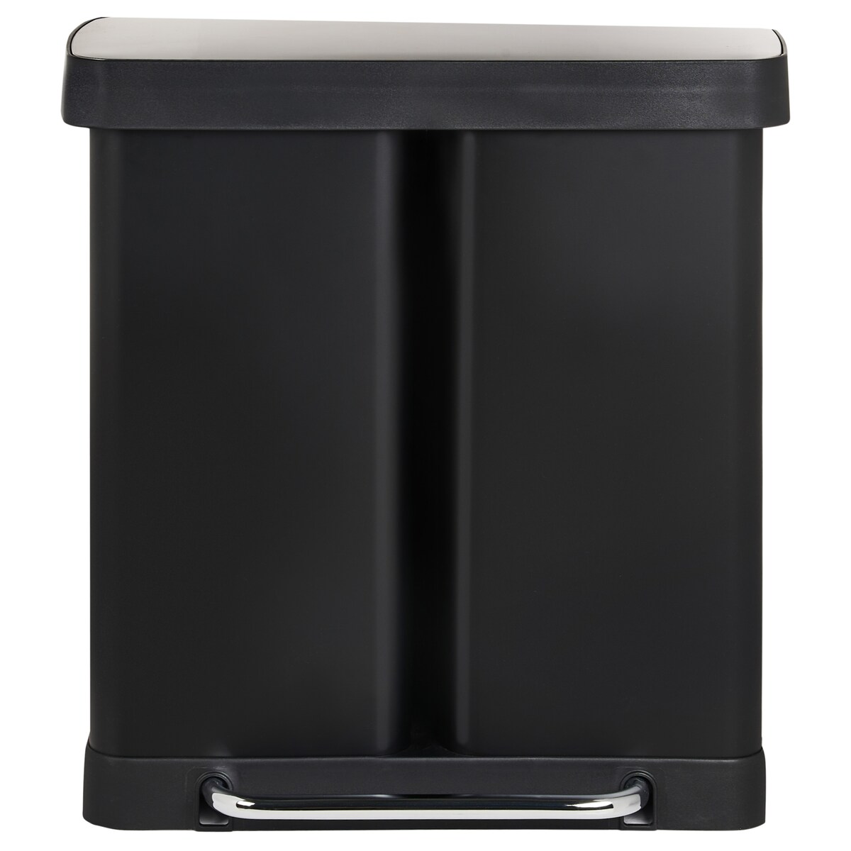 Kosz na śmieci z pedałem dwukomorowy 60 L ECOSORT Metal Czarny