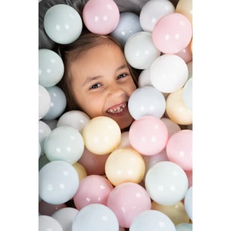 Suchy basen 40x90 - szary + 400 piłek PASTELOWE