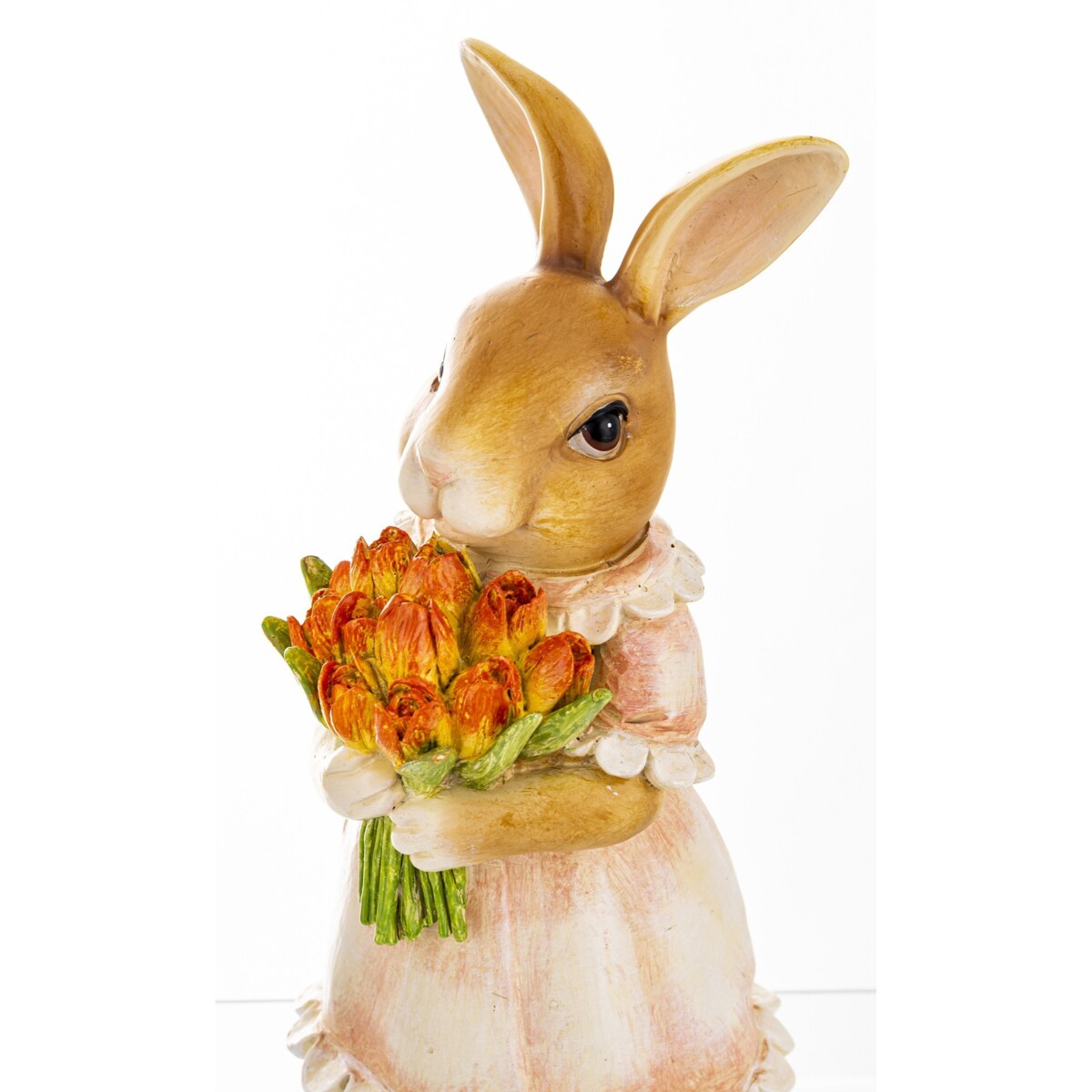 Dekoracja - króliczka z bukietem 19,5x9x9 cm GABI