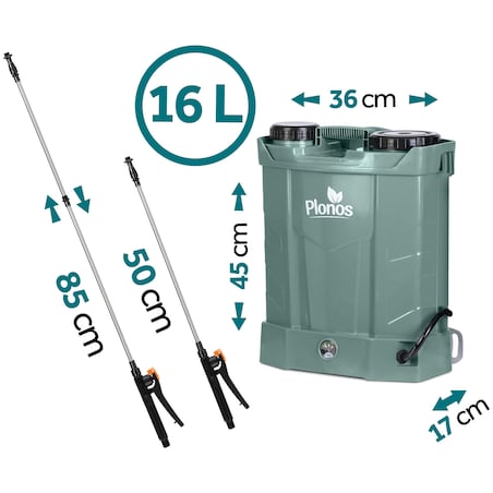Opryskiwacz akumulatorowy Plonos PL-602 plecakowy elektryczny 16L 460201