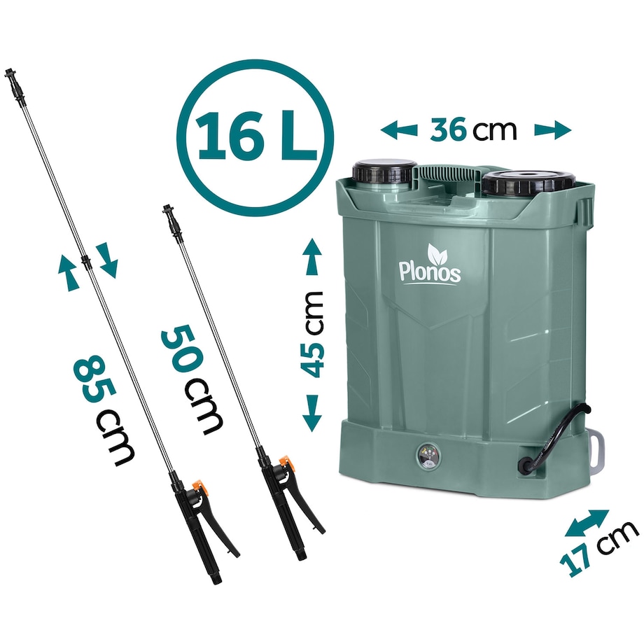 Opryskiwacz akumulatorowy Plonos PL-602 plecakowy elektryczny 16L 460201