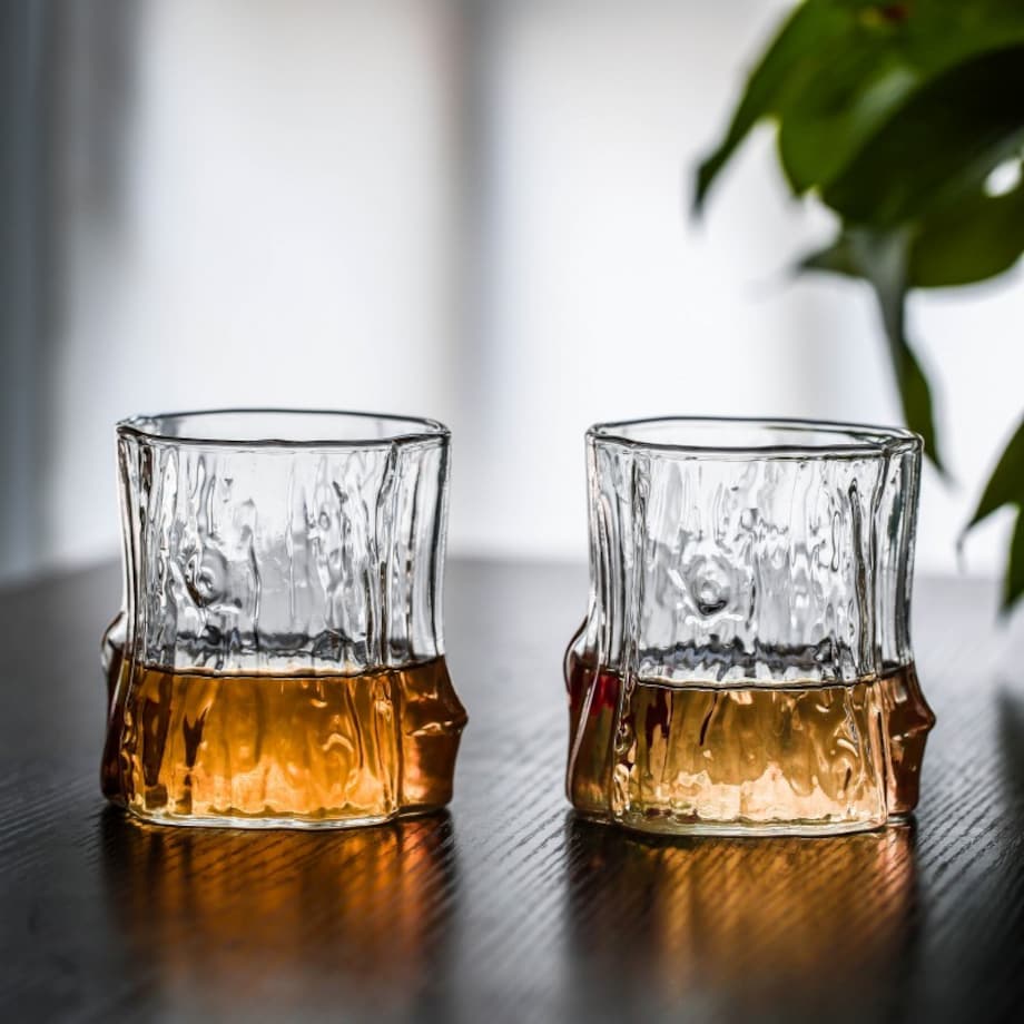 Szklanka 100ml Falowana, wzór drewna 1 szt do kawy, drinków, whiskey SZK208