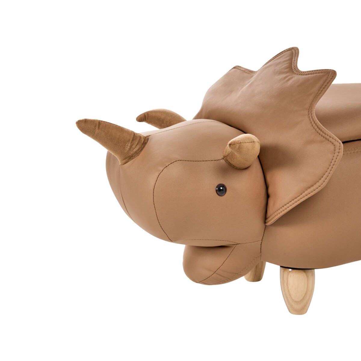 Pufa zwierzak ze schowkiem TRICERATOPS Brązowy