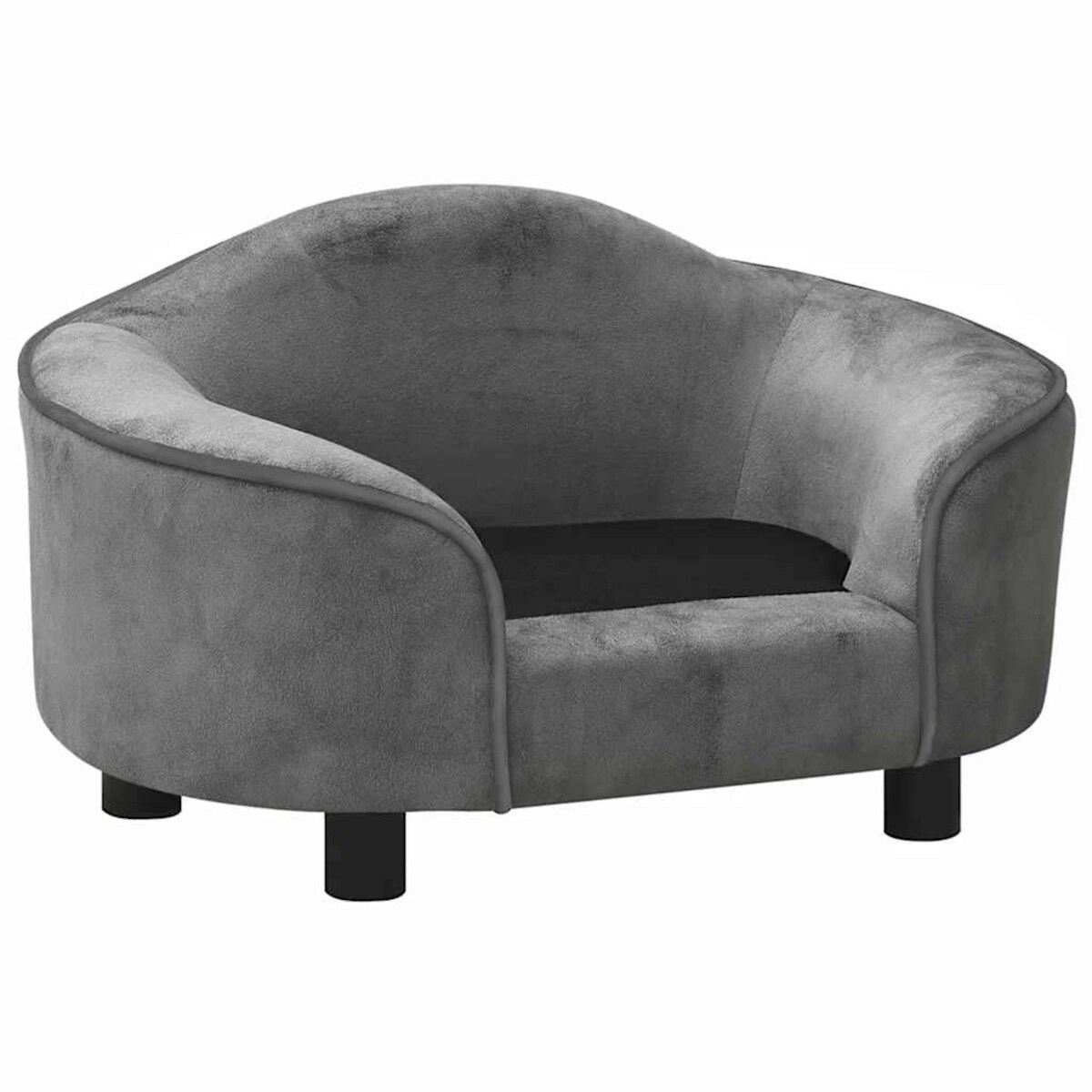 vidaXL Sofa dla psa, szara, 67x47x36 cm, pluszowa