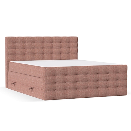 Łóżko kontynentalne STATE 200x200 z pojemnikiem, Czerwony, tkanina Grace 55