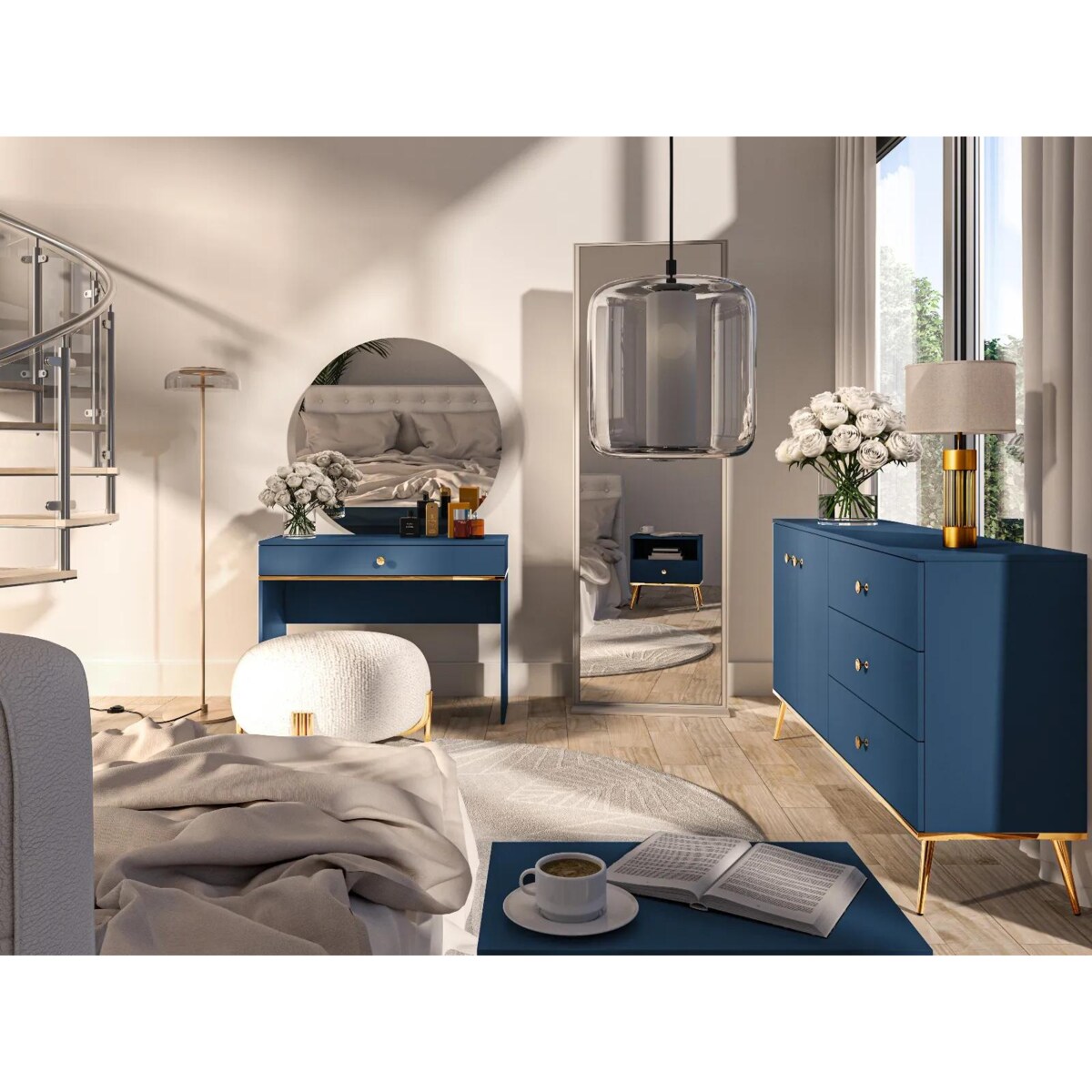 Toaletka BLU granatowa