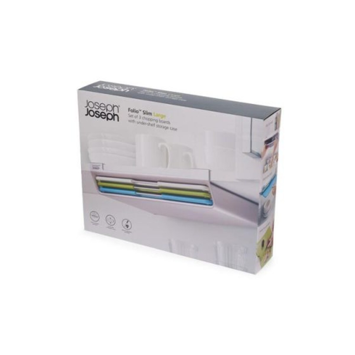 Zestaw 3 desek L + organizer Folio Slim Joseph Joseph