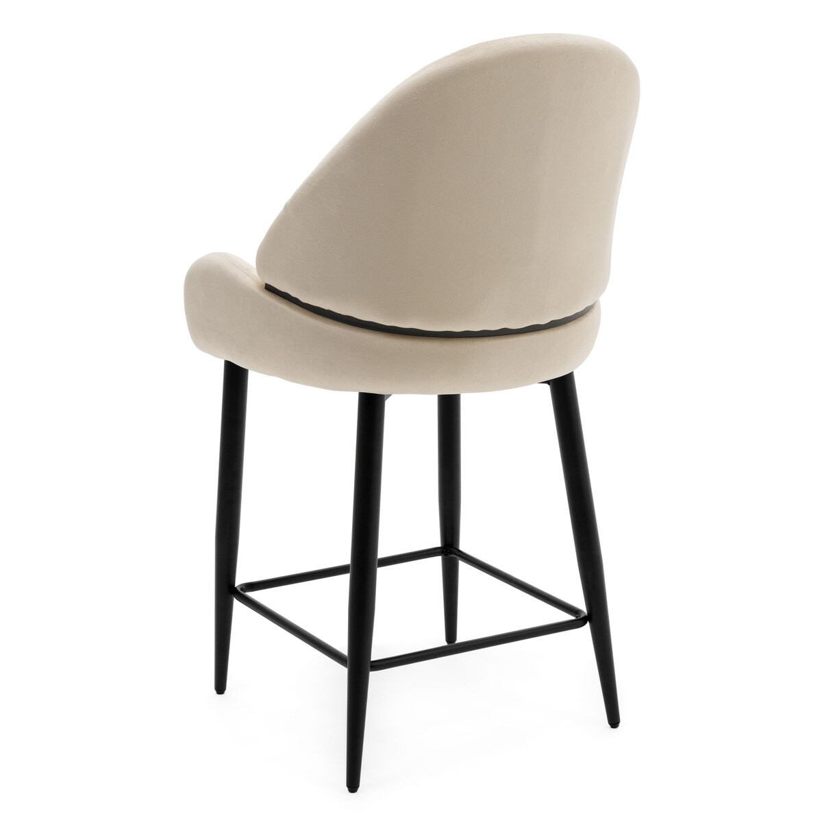 Hoker tapicerowany welurowy do salonu BERGAMO beżowy