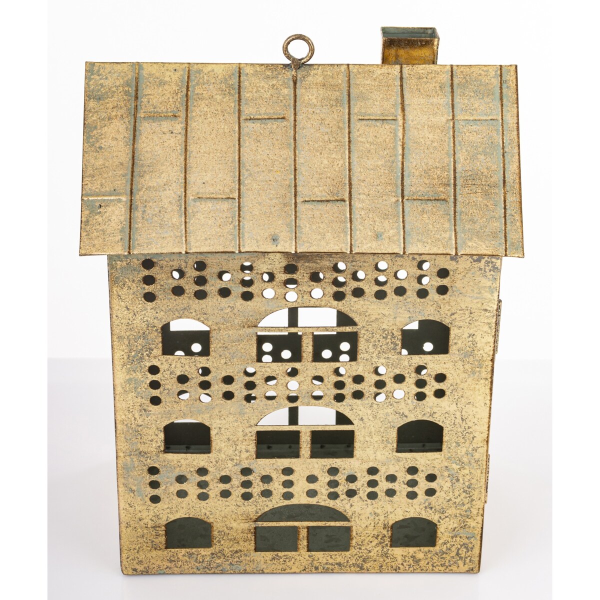 Dekoracja - metalowy domek 32x25x16 cm MUOYA z drzwiczkami