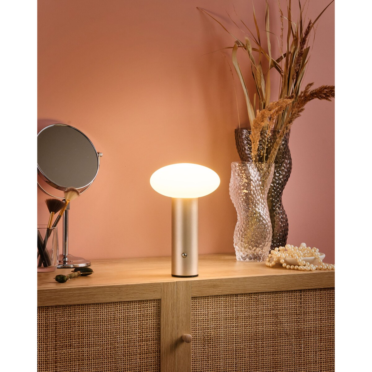 Bezprzewodowa lampa stołowa LED BUAYAN Ze ściemniaczem Metal Złoty