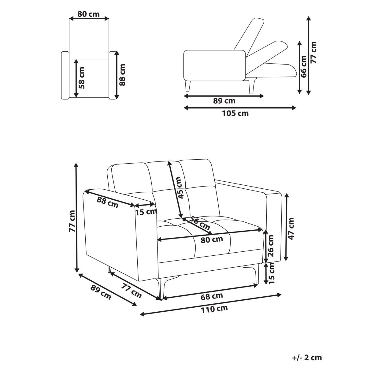 Fotel ALNES Welur Jasnoczerwony