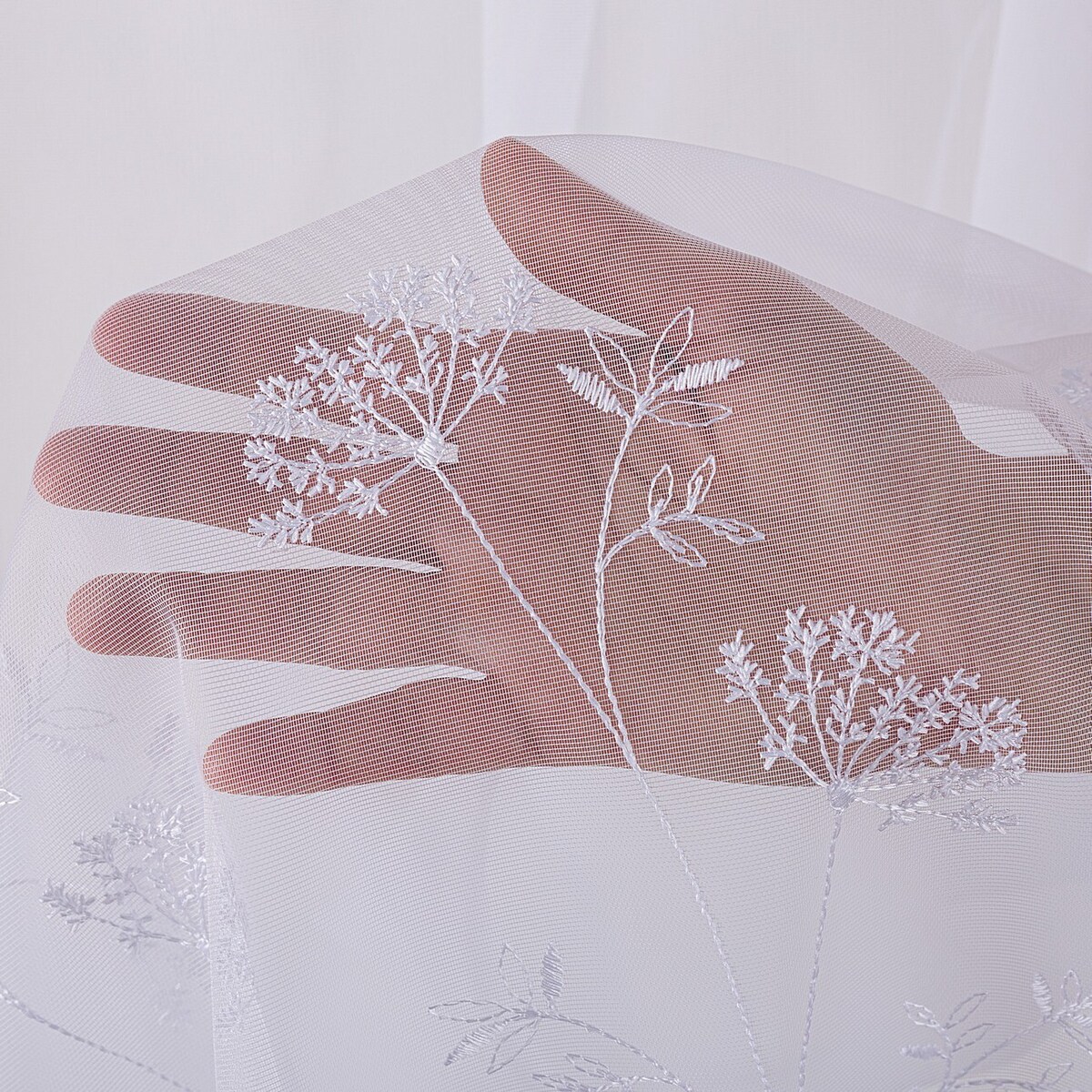 Firana na taśmie 300x245 biały ze wzorem