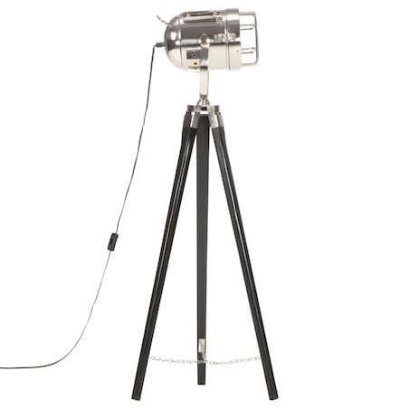 vidaXL Lampa podłogowa na trójnogu, czarna, lite drewno mango, 97 cm