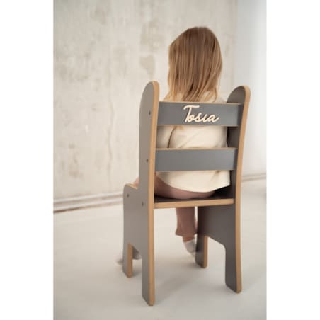 Stolik + krzesełko z imieniem - szary