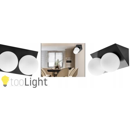 Lampa Ścienna Kinkiet Metalowy Czarny Biały Klosz