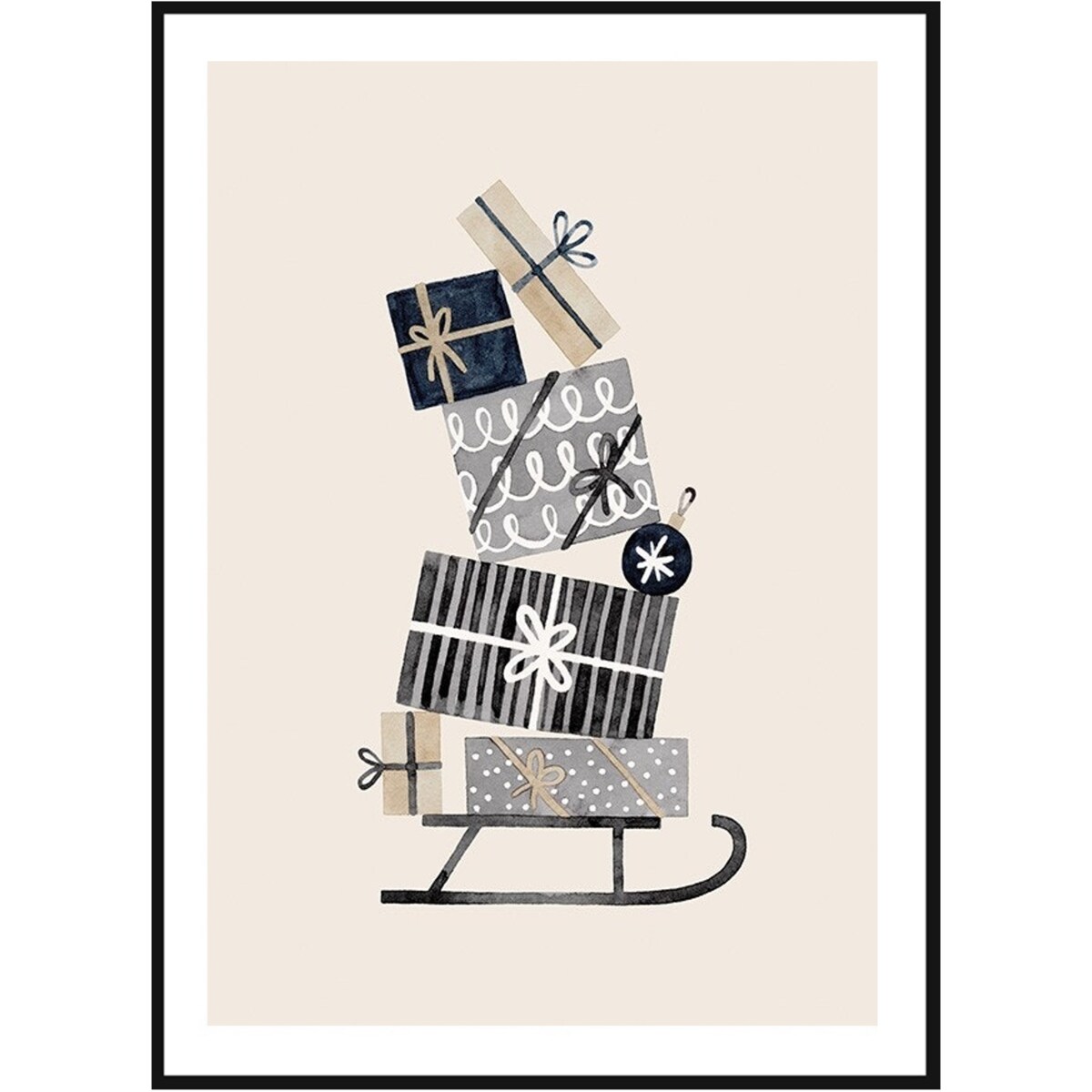 Poster Story, Plakat, Obraz - Sanki z Prezentami, wymiary 60 x 84 cm