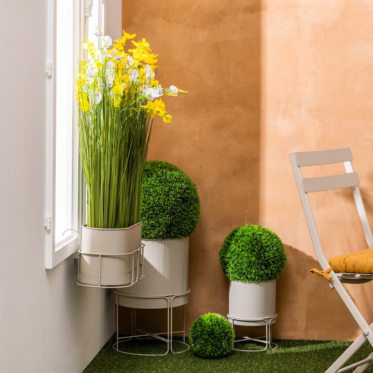 Donice metalowe, 2 sztuki, AZE, Ø 30 cm