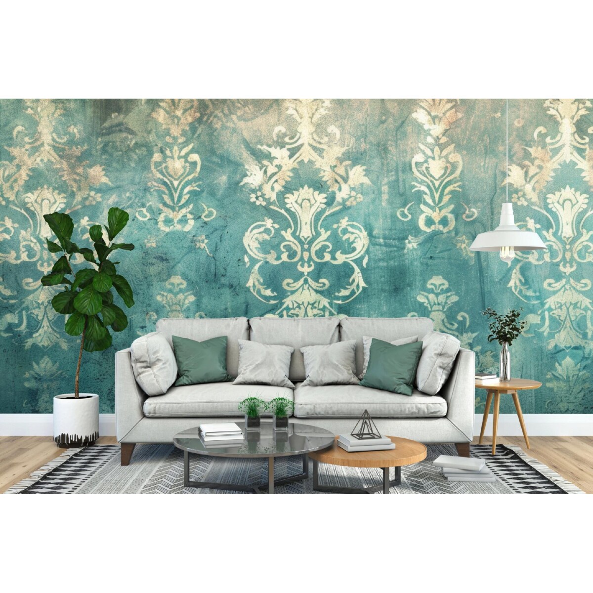 Fototapeta Niebieska Wiktorianska W Stylu Vintage Do Sypialni 200X140