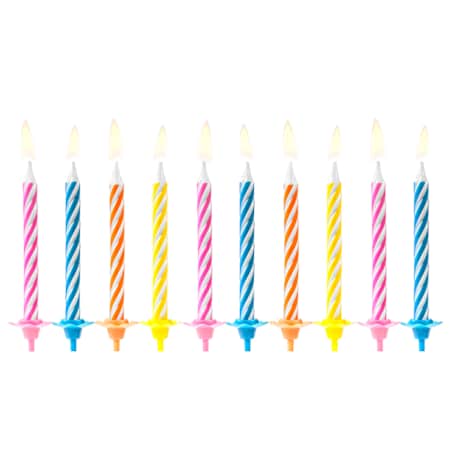 Świeczki urodzinowe, mix, 6cm (1 op. / 10 szt.)