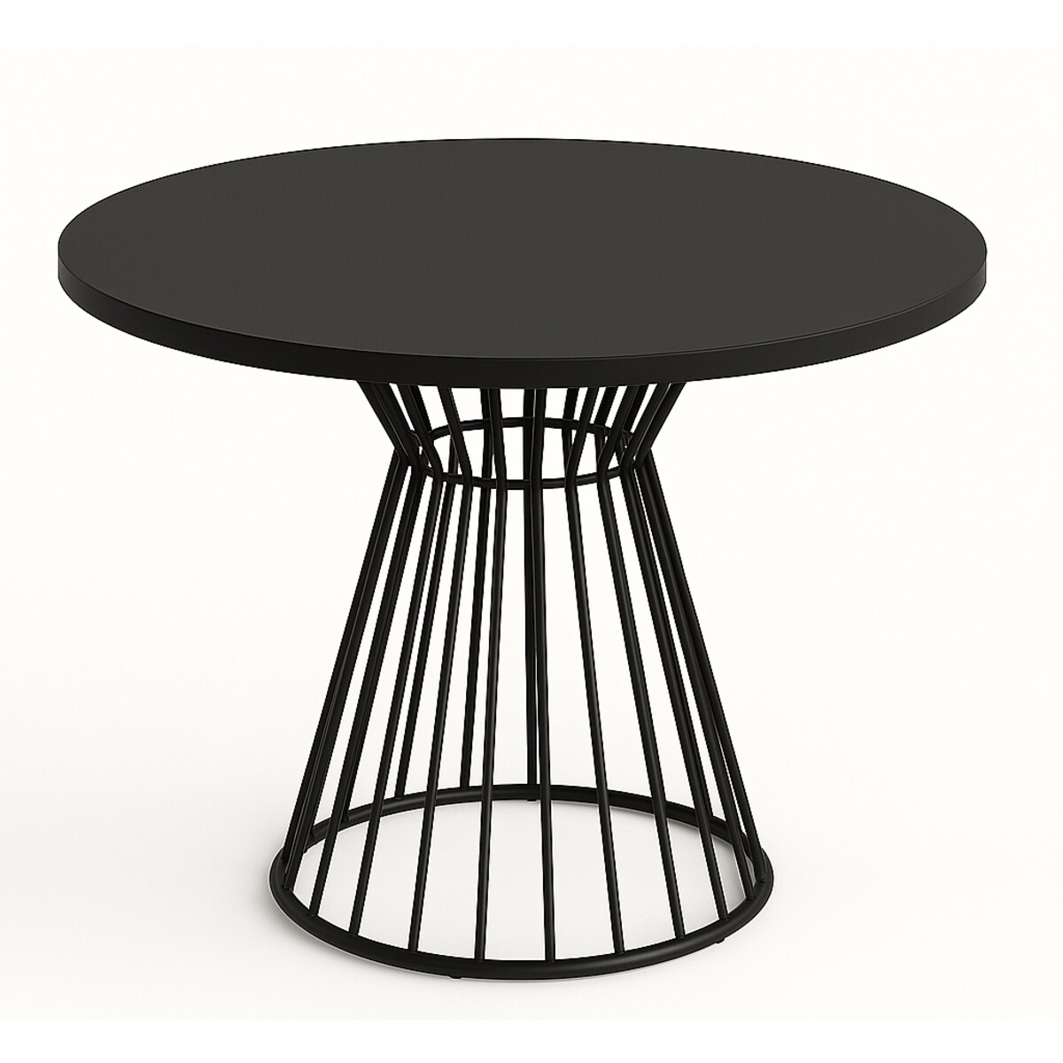 Okrągły stół Reo do salonu z metalową podstawą, blat 90 cm- czarny