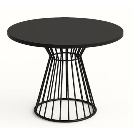 Okrągły stół Reo do salonu z metalową podstawą, blat 90 cm- czarny