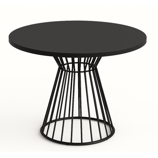 Okrągły stół Reo do salonu z metalową podstawą, blat 90 cm- czarny