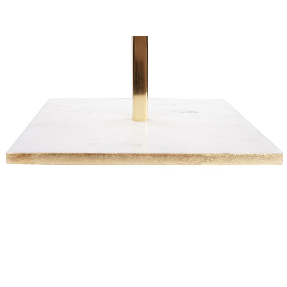 Patera 2-piętrowa marmurowa złoto-biała FARSALA