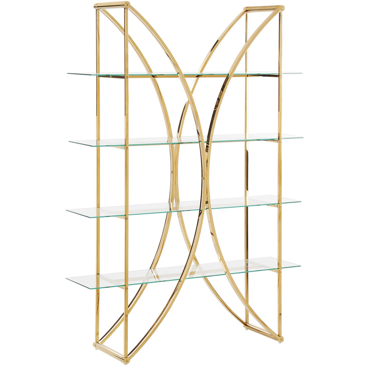 Regał 4 półki HOLLOW Metal 175 cm Złoty