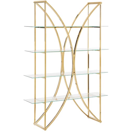 Regał 4 półki HOLLOW Metal 175 cm Złoty