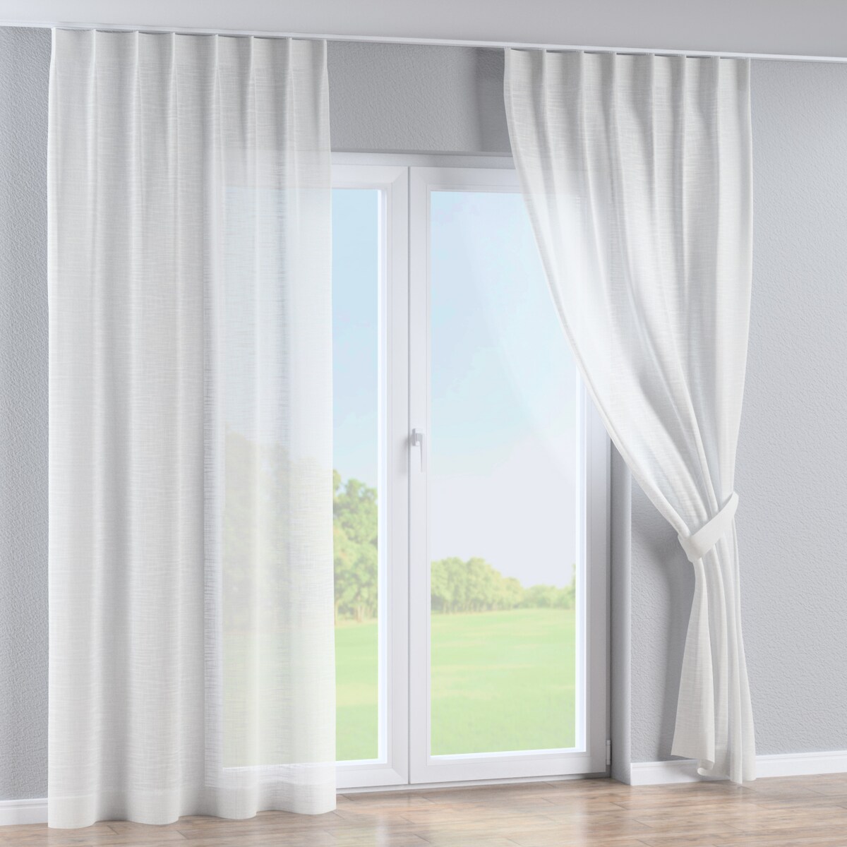 Zasłona na haczykach flex pojedynczych 130x245 prześwitujący ecru