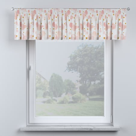 Lambrekin na taśmie marszczącej 390x40 ecru-różowy