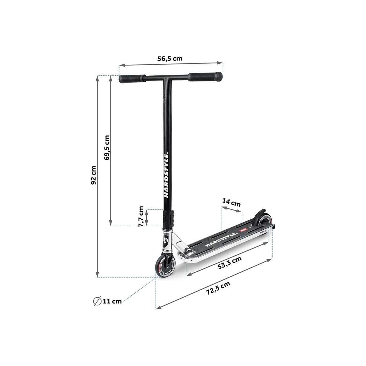 Hulajnoga wyczynowa Soke Box srebrno-czarny SCS ABEC-9 Hollow Core 110 mm