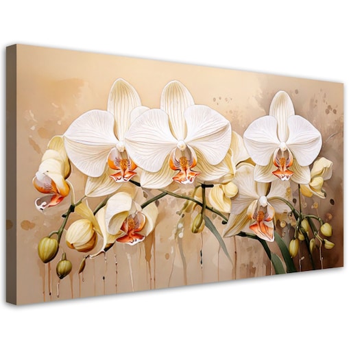 Feeby Obraz do salonu, Orchidee Kwiaty Botanika 80x40