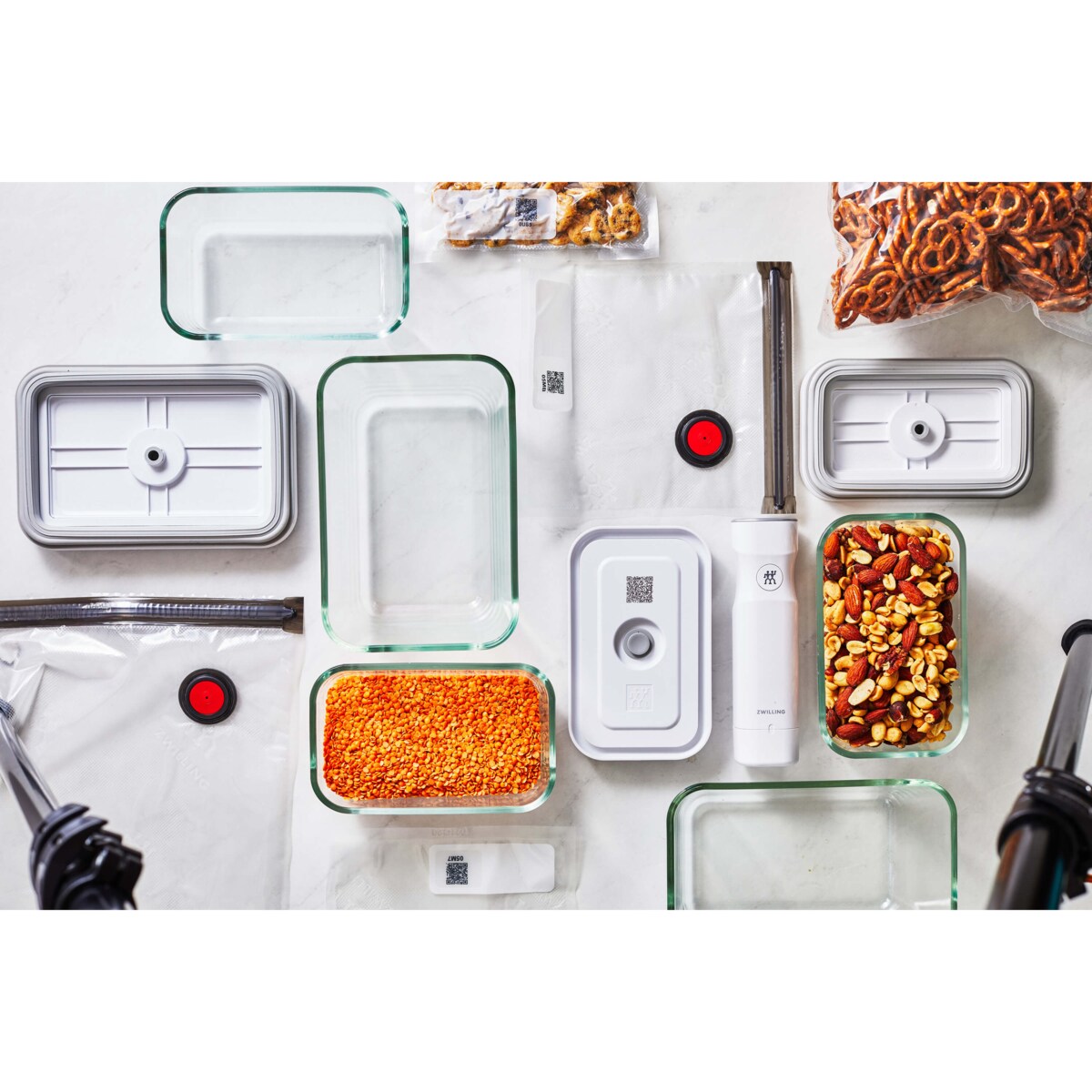 Zestaw 3 szklanych pojemników prostokątnych Zwilling Fresh & Save