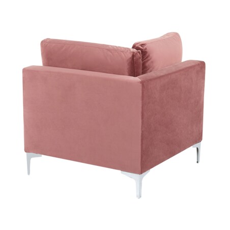 Sofa modułowa EVJA Welur Różowy z otomaną dla 3 osób