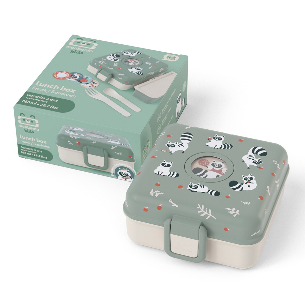 Monbento Snacky lunchbox dla dzieci 0,85 L Raccoon