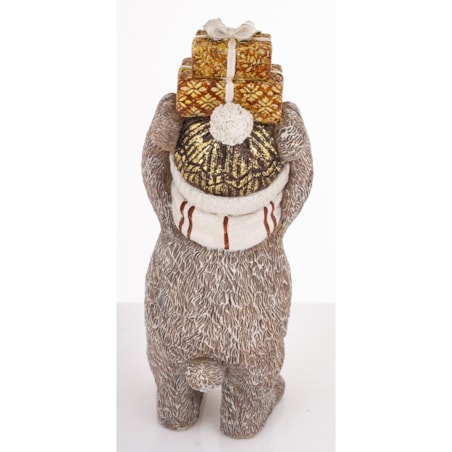 Figurka świąteczna - szary Miś 22x7,5x8 cm CAPELLO z pudełkami