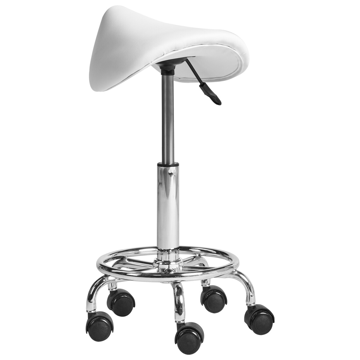 Taboret obrotowy DUMONT Ekoskóra Biały